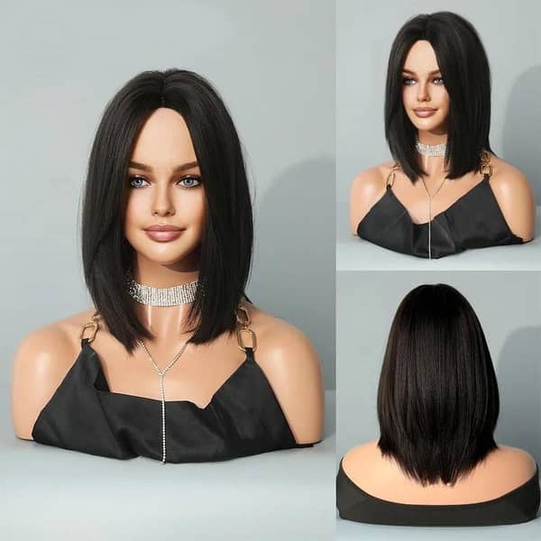 Full Head Short Hair Wig for Baby Girls, Natural Color