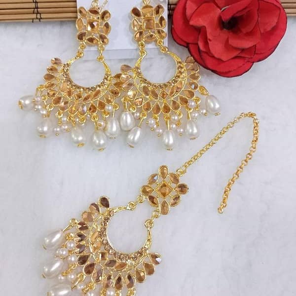 Golden Tika Bali Antique Jhumkas – Fashion Jewelry, German Gold Tone