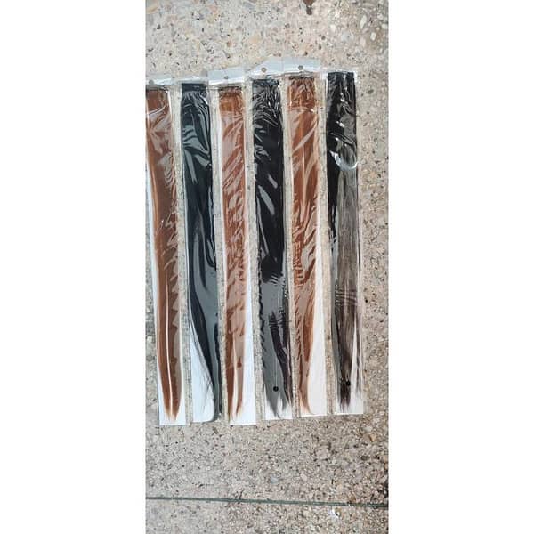 Pack of 6 Hair Clip Extensions: 3 Golden and 3 Natural Long Straight Styles for Women and Girls
