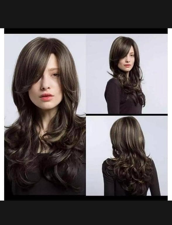 New Full Head Wig with Front Bangs in Natural Black