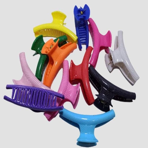 12-Piece Plastic Hair Catcher Clips with Metal Springs