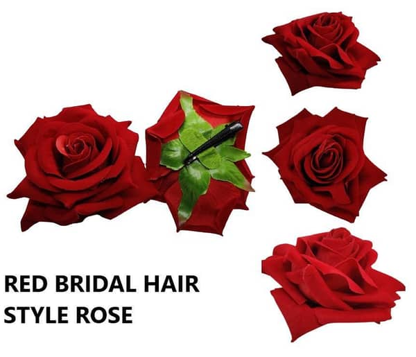New Elegant Red Rose Bridal Hair Accessory