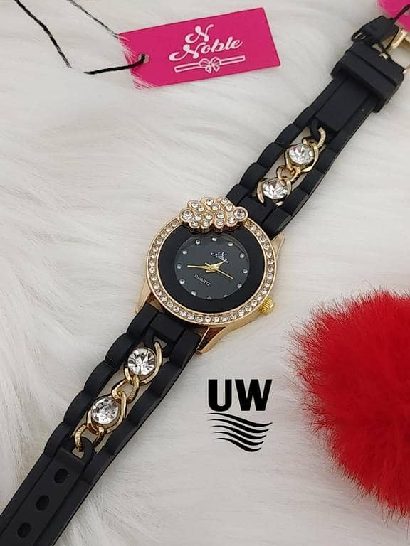 New Elegant Zarcon Stone Women's Watch with Box