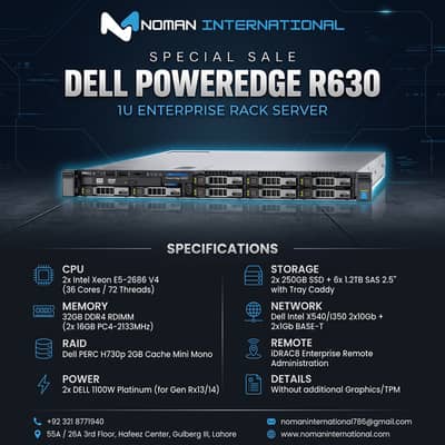 DELL POWER EDGE R630 CPU 2x Intel Xeon E5-2686 V4 | Server