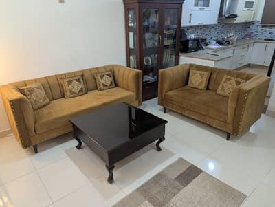7 Seater Sofa Set with 2 stools