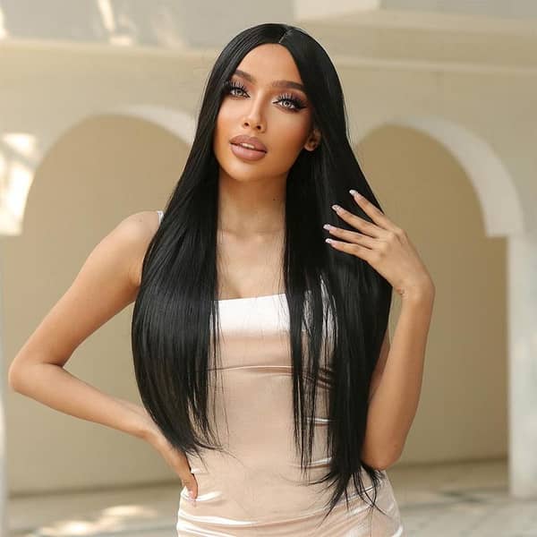 Best Quality Full Head Wig for Girls and Women in Natural Black, Matte Finish