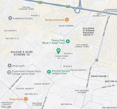 120 Square Yards Residential Plot Available For Sale In Saadi Town - Block 2, Karachi