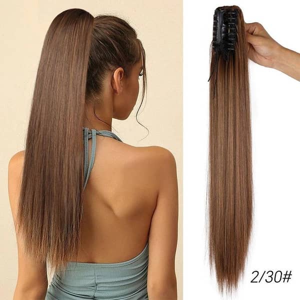 Straight Catcher Hair Extension with Jaw Clip Ponytail for Women