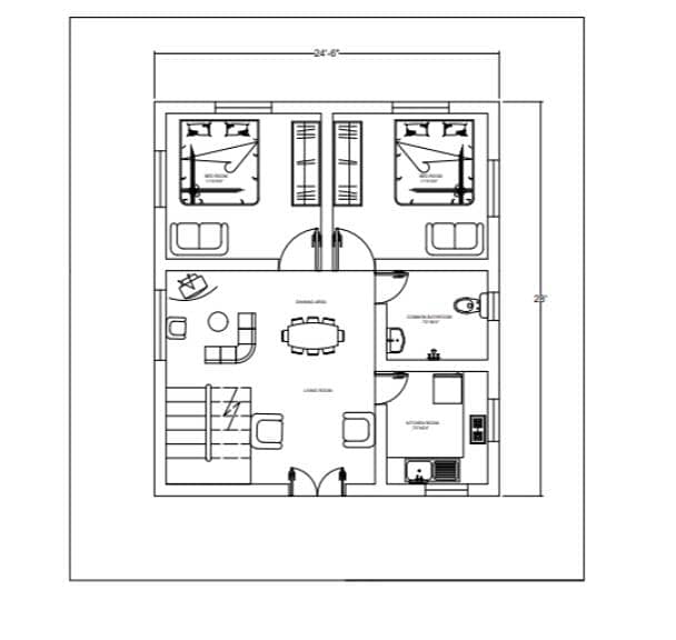 AutoCAD 2D House Map & Material Estimation Services 0