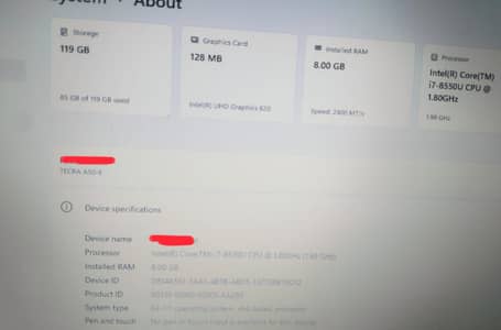 Toshiba Tecra A50-E Laptop – Intel Core i7, 8GB RAM, 128GB SSD