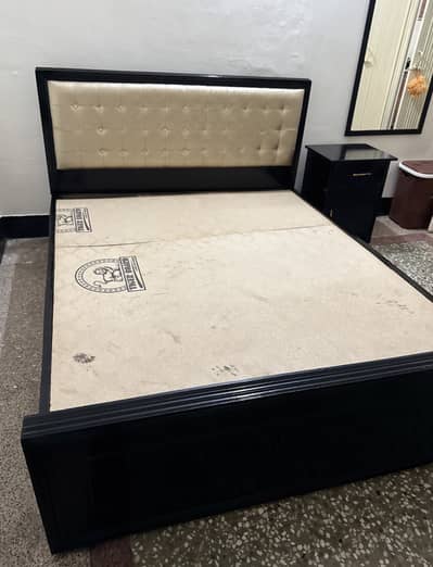 Queen size double Bed with side table