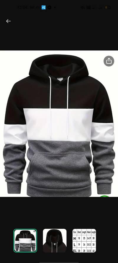 Men colour block fleece hoodie grey black white