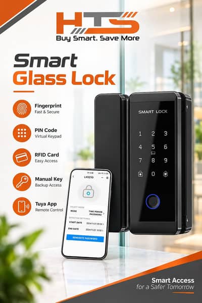 smart glass to glass Face biometric electronic door lock