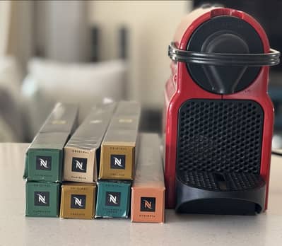 Nespresso Inissia Machine with 60+ Coffee Pods