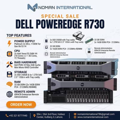 DELL POWER EDGE R730 | server Dual Intel Xeon E5-2650 V4 24C/48T 2.20