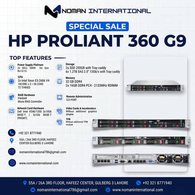 HP PROLIANT 360 G9 CPU 2x Intel Xeon E5-2686 V4 | Server  HP PROLIANT