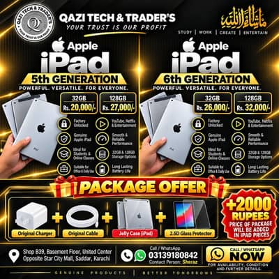 Apple iPad 5th & 6th Gen 32GB | 128GB  Storage
