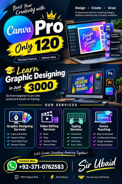 Canva pro in only 120