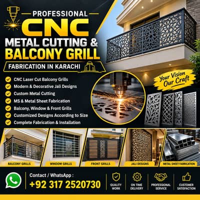 CNC Balcony Grills & Jali Design | Custom Metal Fabrication services