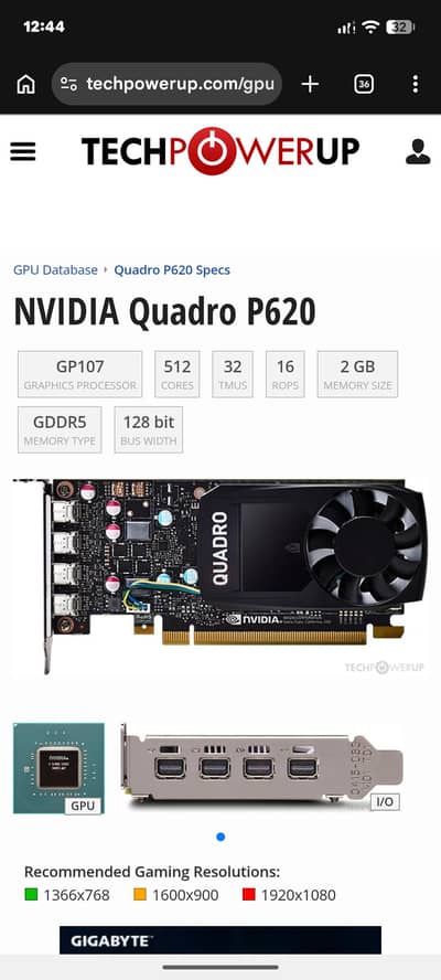 Quadro p620 2gb ddr5 128bit
