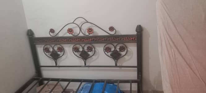 folding iron bed with matress