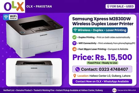 Samsung M2830DW Duplex WiFi | Laser Printer | Auto Both Side Print