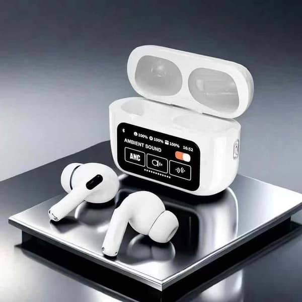 T   Premium Wireless Bluetooth Earbuds with Active Noise Cancellation | LED Display Charging Case, Touch Controls & Ambient Sound Mode