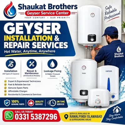 Geyser Installation & Repair Services / Electric  Geyser / Gas Geyser