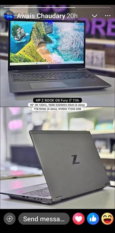 HP Zbook SStudio G8 Core i7 11th, 1TB Nvme, 16Gb Ram, 4GB card