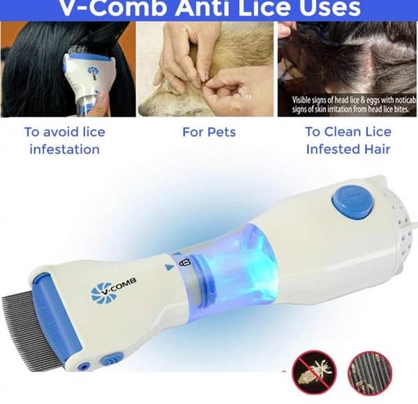 T  V-Comb Electronic Head Lice Removal Machine – Safe & Chemical-Free Lice and Nit Removal Device for All Ages
