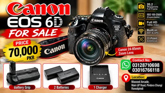 Canon EOS 6D DSLR Camera with 24-85mm Lens & Accessories