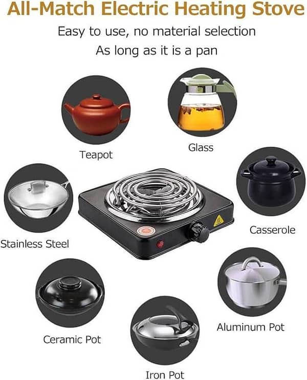 T  000W Electric Stove for Cooking – High-Performance Hot Plate with Quick 2-Minute Heat-Up and Automatic Temperature Control