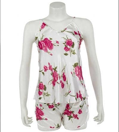 1 PCS Women Printed & Solid Plain White Pajama Set Free Size Sleepwear R5892