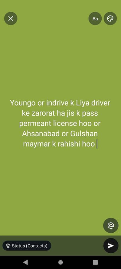 indrive or youngo k Liya driver ke zarorat ha