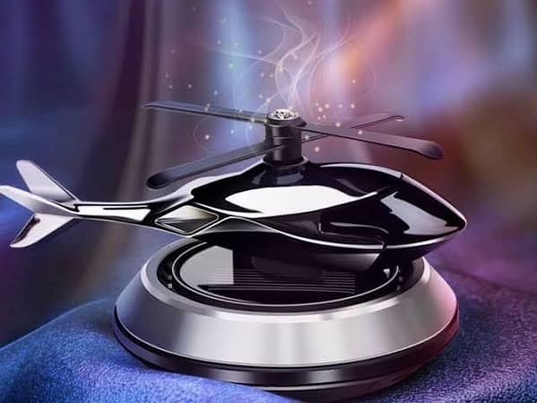 T  Solar-Powered Car Aroma Diffuser – Helicopter Dashboard Air Freshener with Refill Perfume – Stylish Car Decor – Usman Crockrey Store