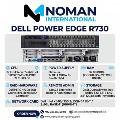 DELL POWER EDGE R730   CPU 2x Intel Xeon E5-2686 V4  | server