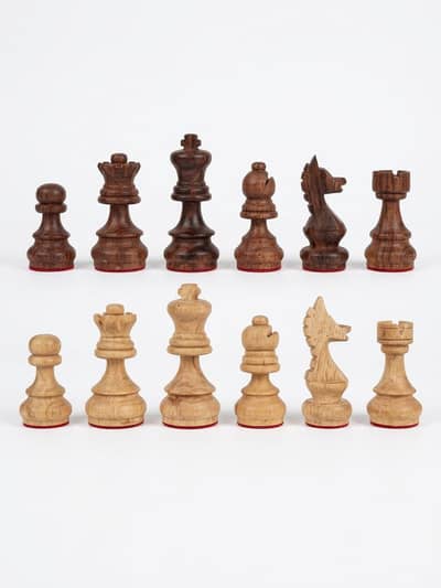 Premium Wooden Chess Mohray, Carved Chess Pieces, 32 Pcs Set.