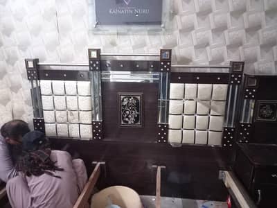 Bed , dressing table , clothes cable