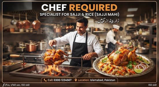 Sajji and rice specialist chef required