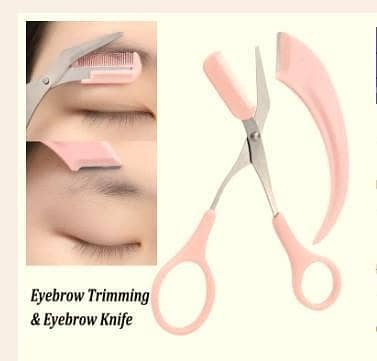 1/2Pcs Eyebrow Trimming Knife Set Eyebrow Face Razor for Women Eyebrow Scissors with Comb Brow Trimmer Scraper Accessorie  r5941