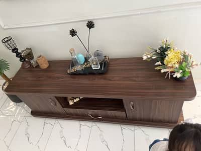 Title: Wooden TV Console / TV Cabinet – Dark Brown | Urgent Sale