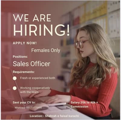 Need Females Sales Officer