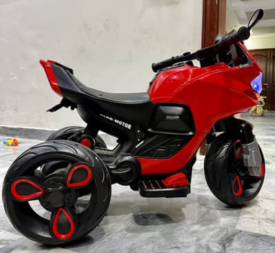 Kids Electric Ride-On Sports Bike – Red & Black