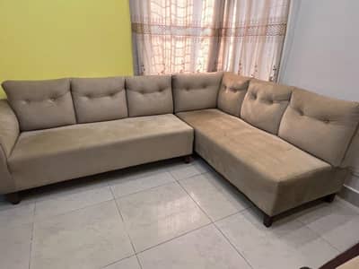 L-Shape Corner Sofa - Barely Used - Premium Foam