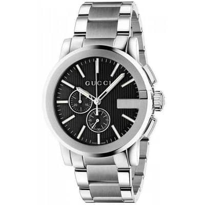 GUCCI G-Chrono YA101204 Stainless Steel Black Dial Men's Watch 44 mm