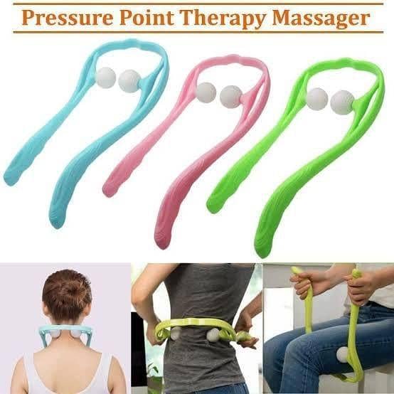 T  Neck Massager - Shoulder Pain Massager - Body Massager - Manual Neck Massager - Roller Massager - Cervical Spine Massager Roller Back Massager Manual Use To Relieve Fatigue Shoulder Neck Instrument Lumbar Leading Household