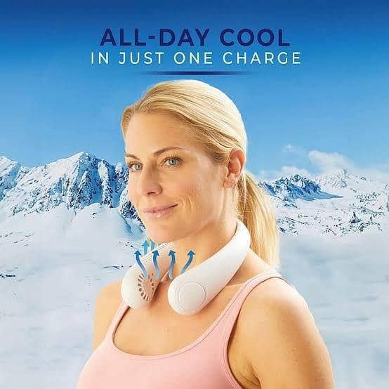 T  Portable USB Rechargeable Neck Fan – Hands-Free, Adjustable Personal Cooling Fan for Travel, Outdoor Activities, and Sports – Lightweight, Wearable Cooling Solution for Women & Men