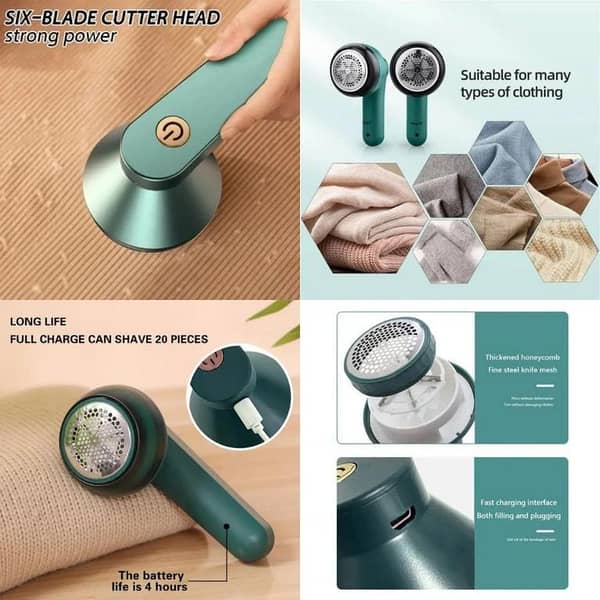 T   Electric Lint Remover For Clothes Fuzz Pellet Sweater Fabric Hair Ball Trimmer Portable Rechargeable With Data-cable