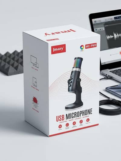 Jmary MC-PW9 RGB USB Condenser Microphone – Brand New