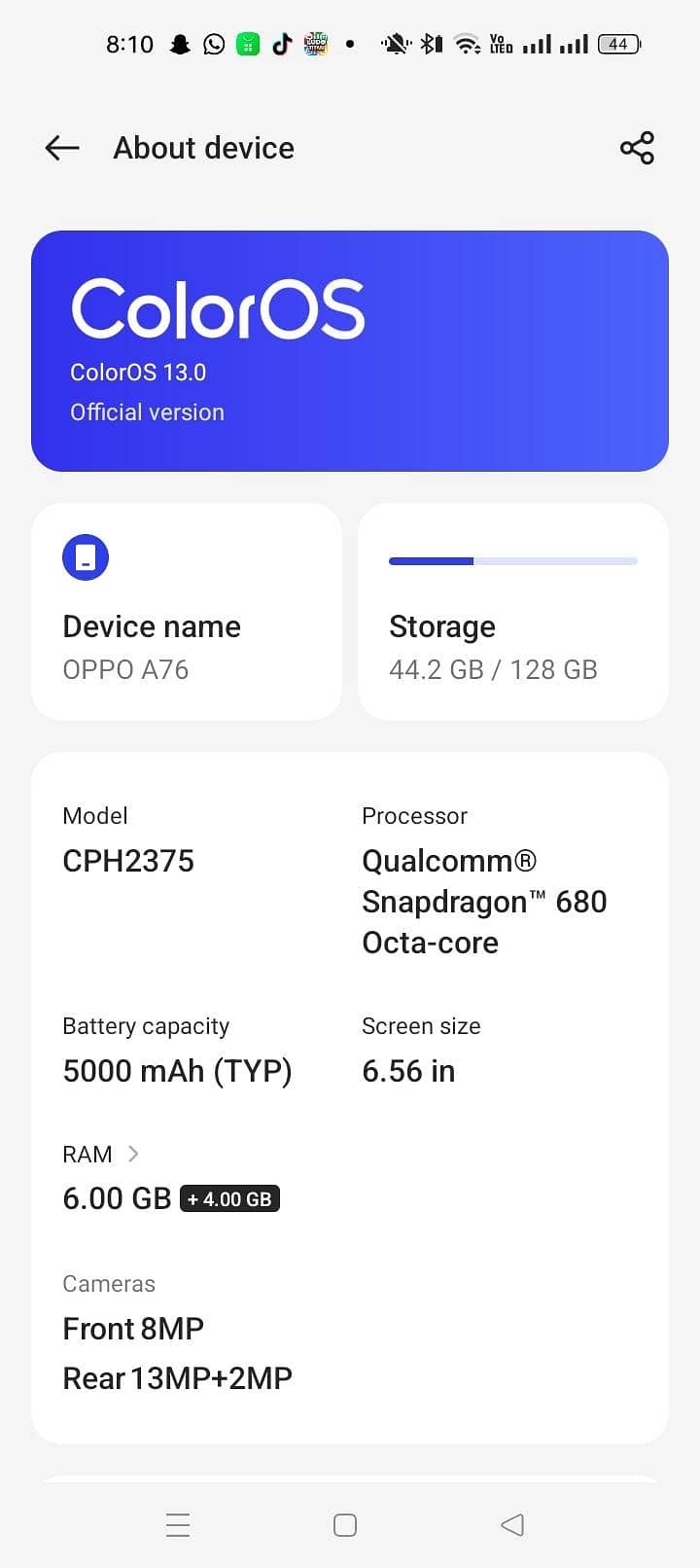 OPPO A76 3